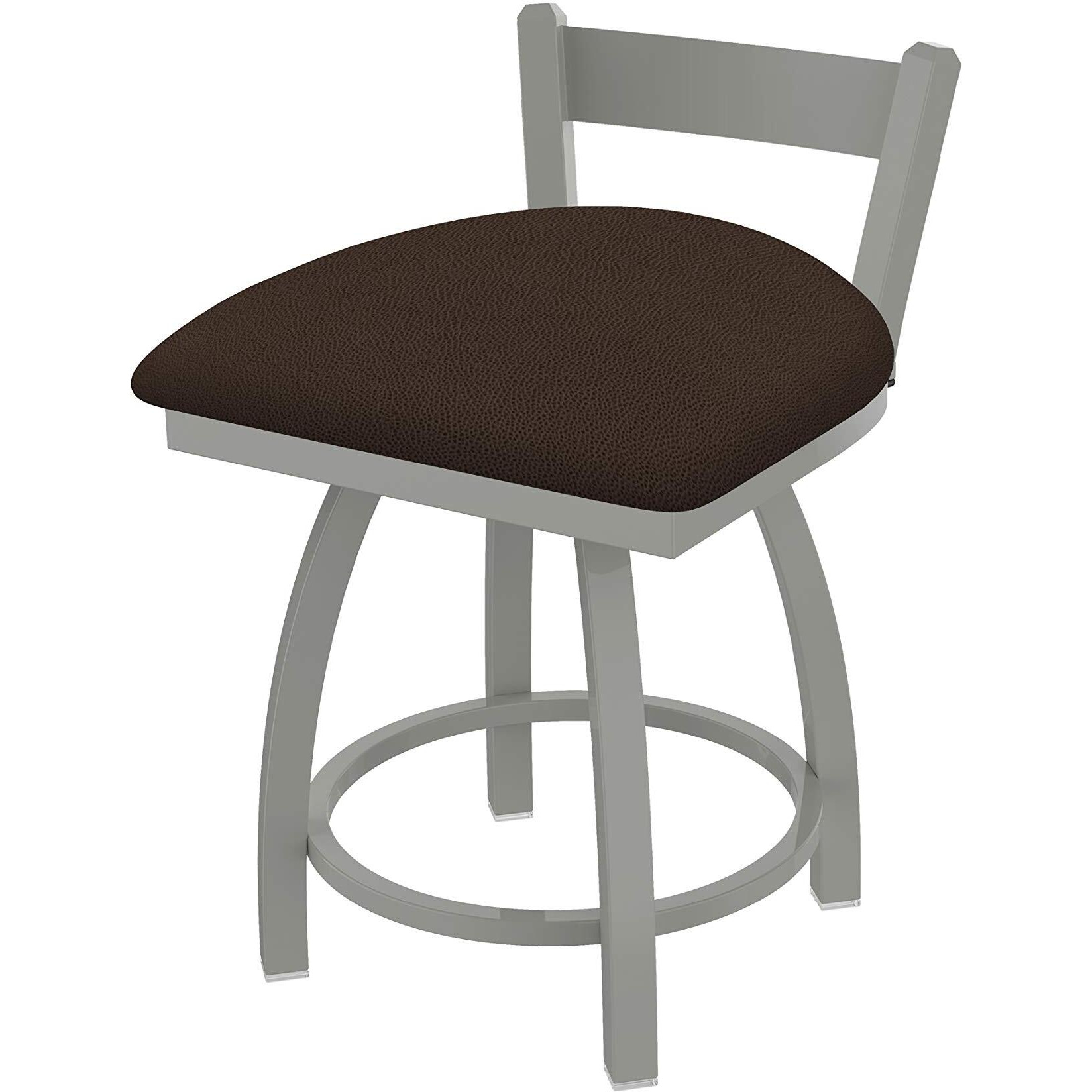 821 Catalina 18" Low Back Swivel Vanity Stool with Anodized Nickel Finish and Rein Coffee Seat