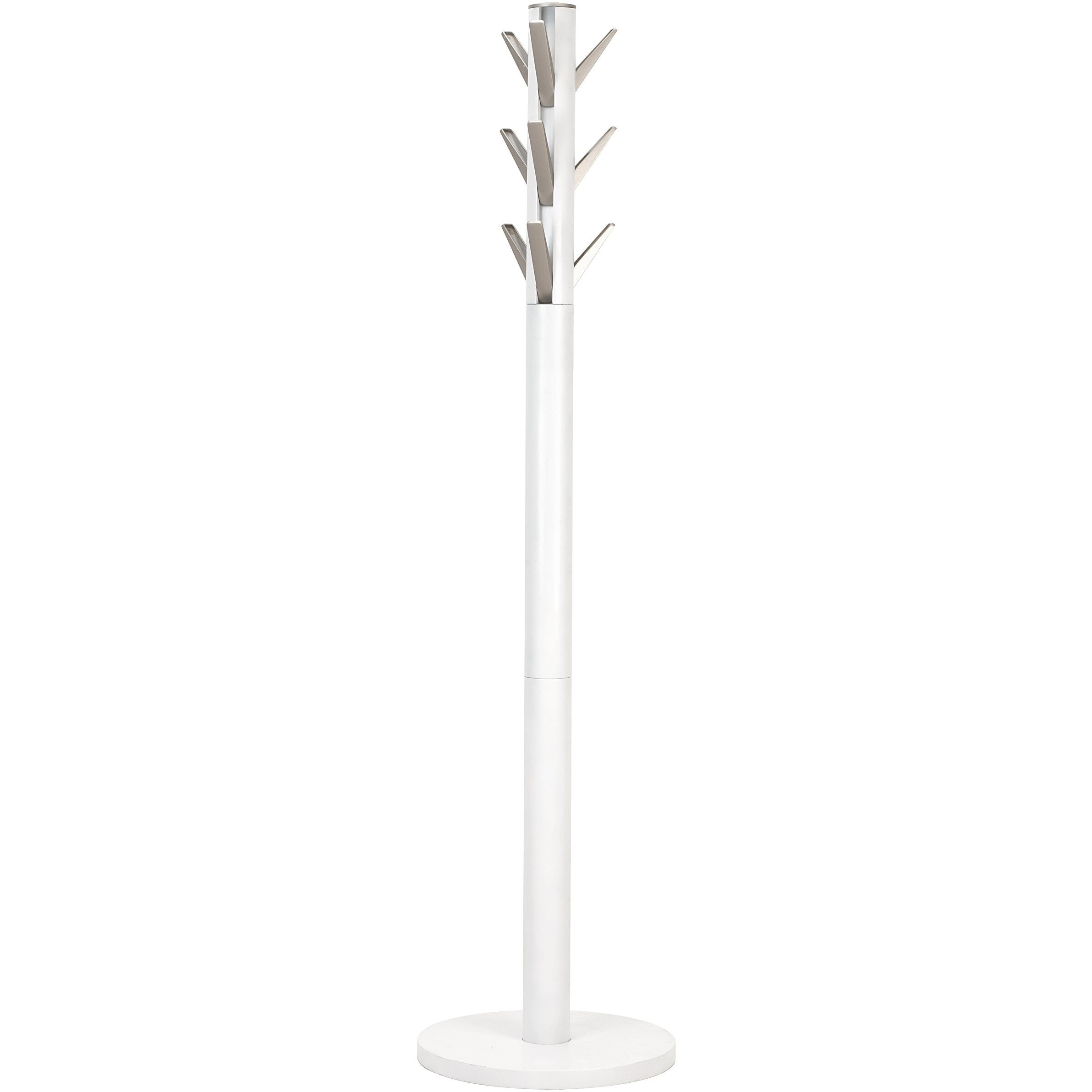 Umbra Flapper Coat Rack, Clothing Hanger, Umbrella Holder, and Hat Organizer, Great for Entryway, White/Nickel