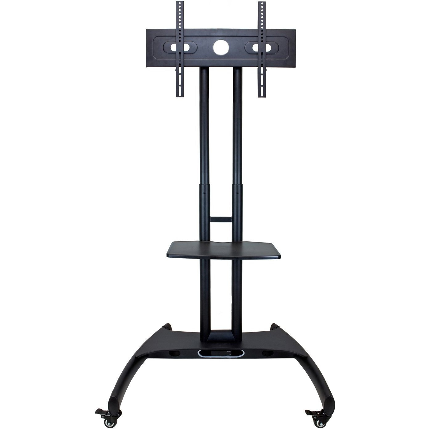 LUXOR FP2500 Adjustable-Height LCD/LED TV Stand + Mount, 40" to 60" Screen Size TVs, Stand 32.75&quotW x 28.75&quotD x 46.5" to 62.5&quotH, Four 2" Nylon Casters, All with Locking Brakes