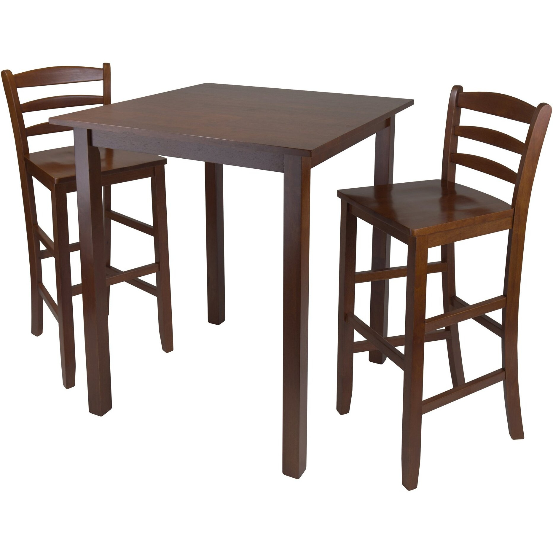 Parkland 3pc High Table with Ladder Back Stools by Winsome Wood