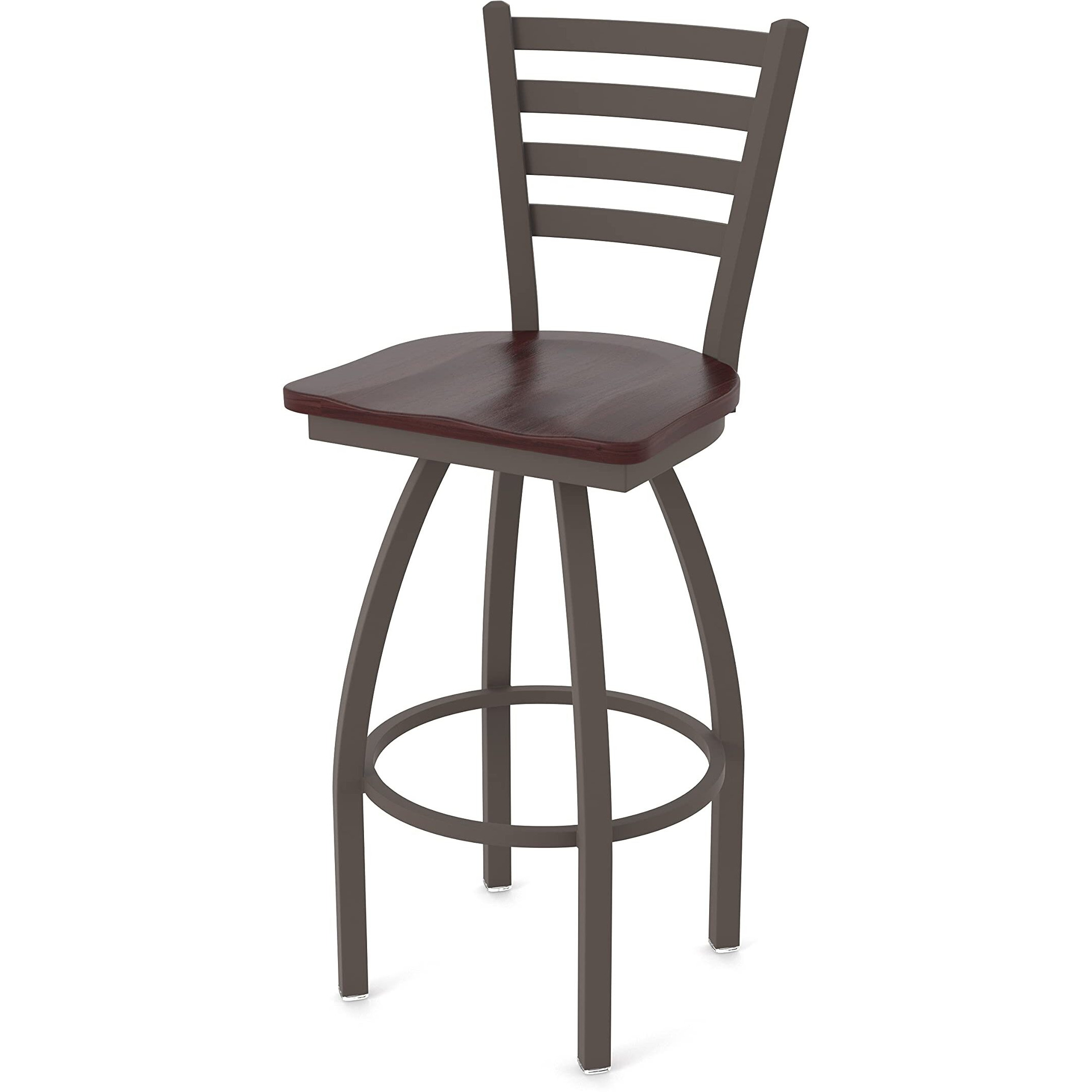 410 Jackie 25" Swivel Counter Stool with Bronze Finish and Dark Cherry Maple Seat