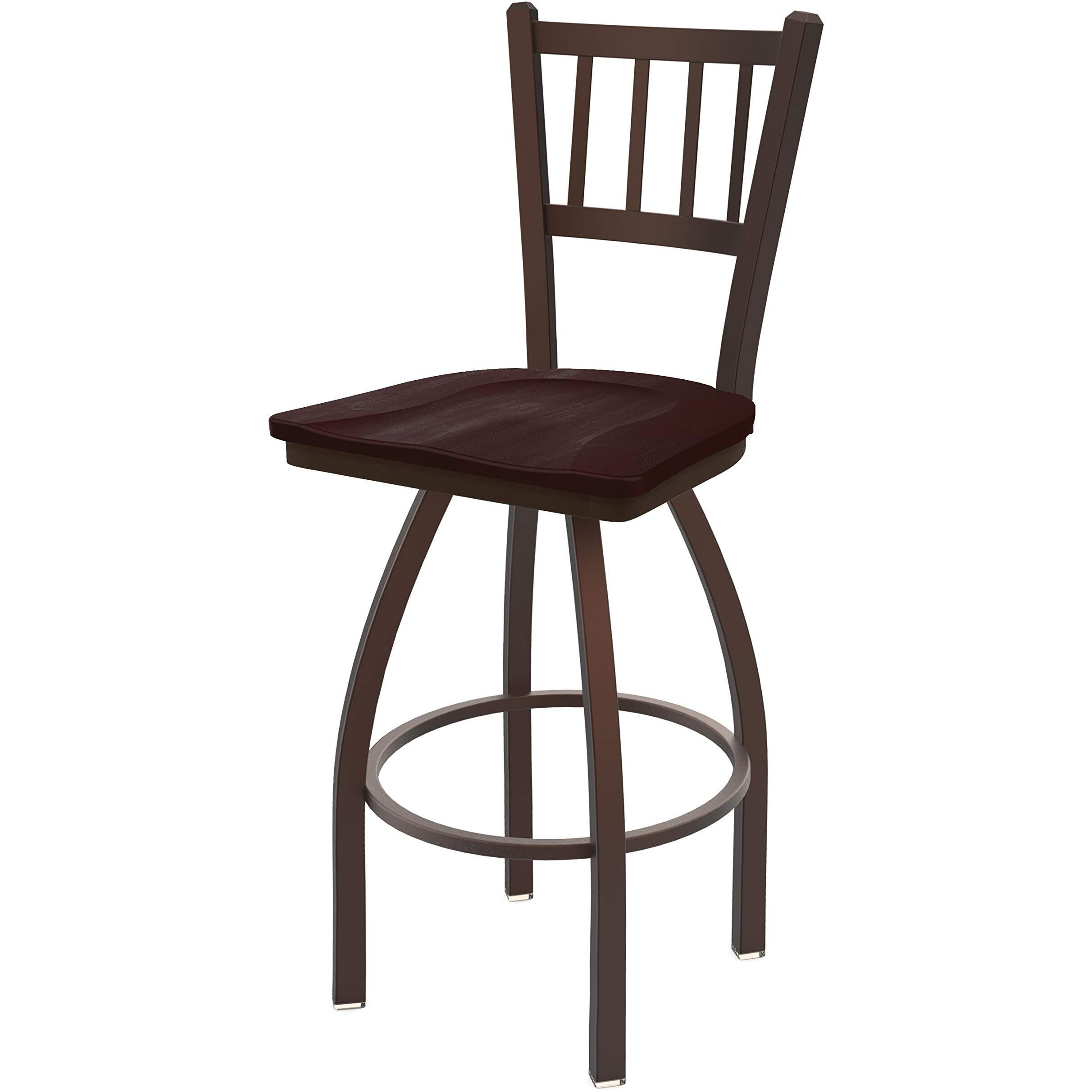 810 Contessa 25" Swivel Counter Stool with Bronze Finish and Dark Cherry Maple Seat