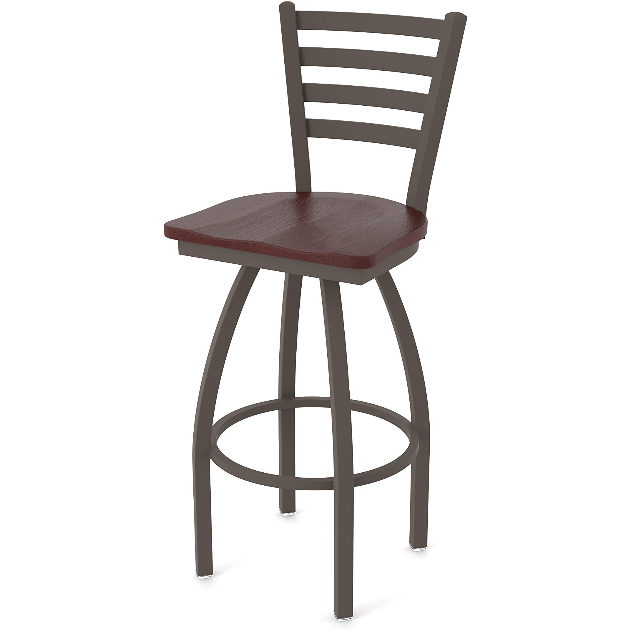 410 Jackie 25" Swivel Counter Stool with Bronze Finish and Dark Cherry Oak Seat