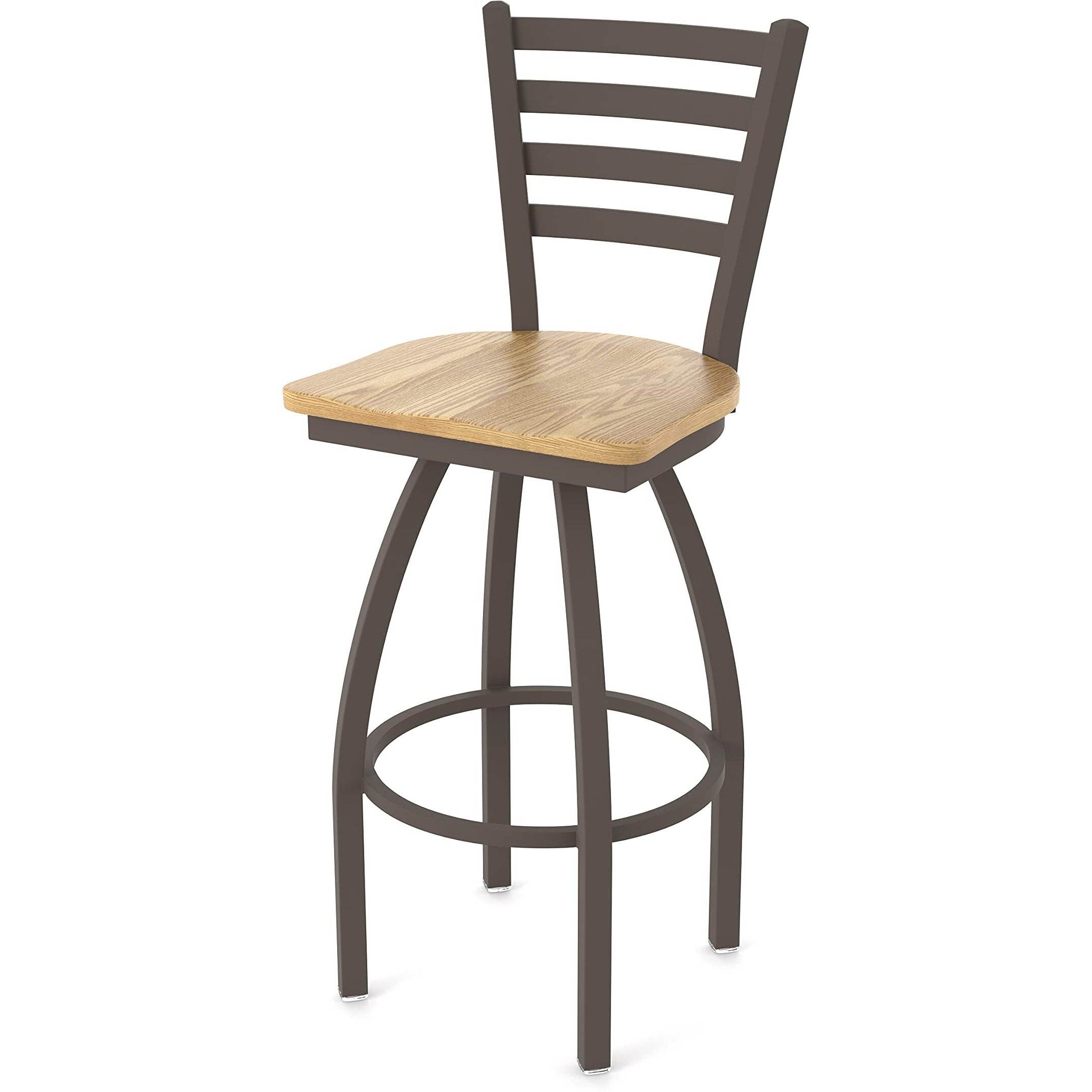 410 Jackie 25" Swivel Counter Stool with Bronze Finish and Natural Oak Seat