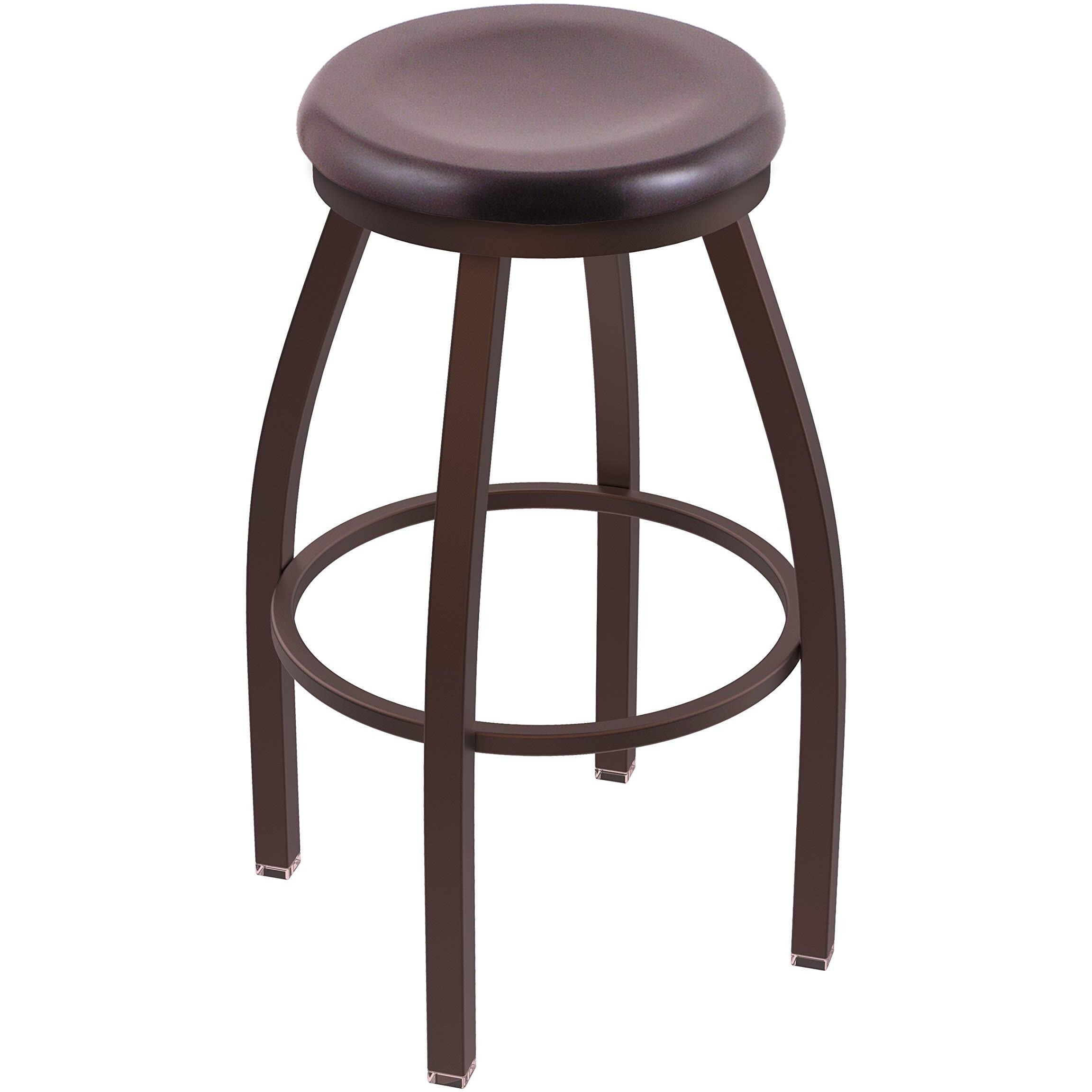 802 Misha 25" Swivel Counter Stool with Bronze Finish and Dark Cherry Maple Seat