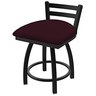 411 Jackie 18" Low Back Swivel Vanity Stool with Black Wrinkle Finish and Canter Bordeaux Seat