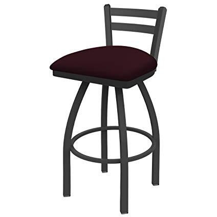 411 Jackie 25" Low Back Swivel Counter Stool with Pewter Finish and Canter Bordeaux Seat