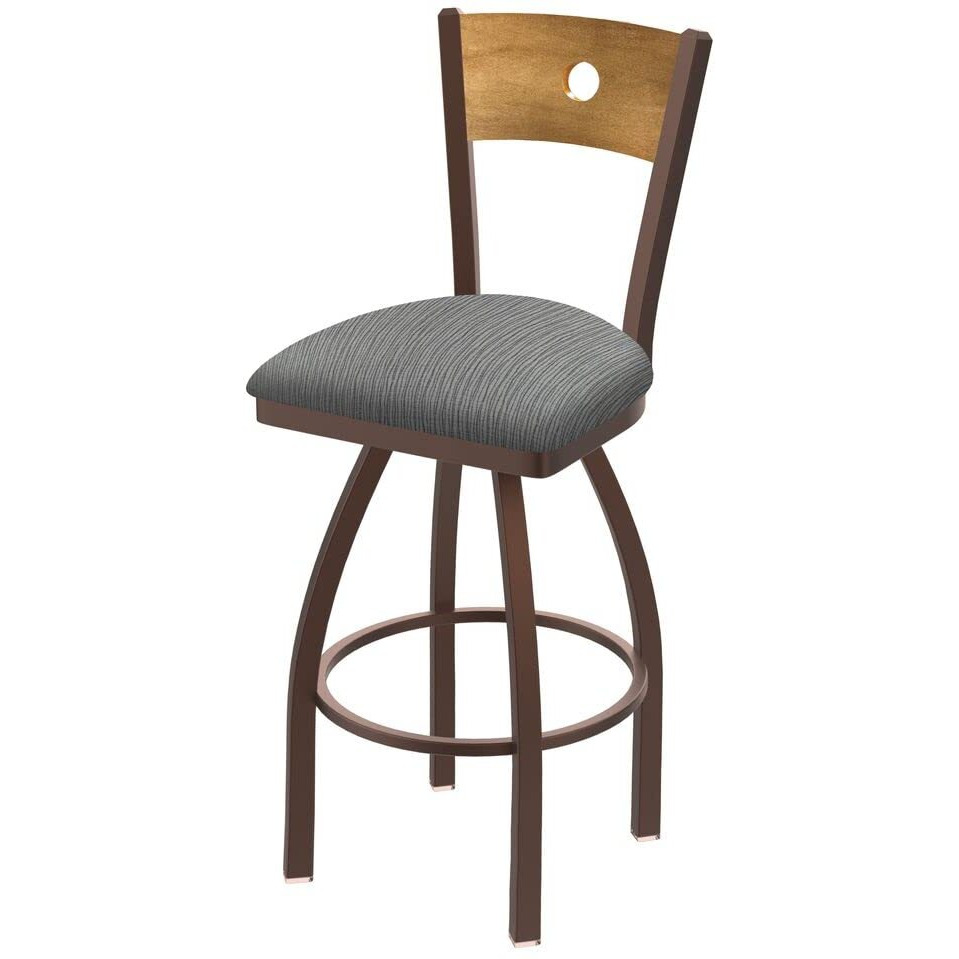 830 Voltaire 25" Swivel Counter Stool with Bronze Finish, Medium Back and Graph Alpine Seat