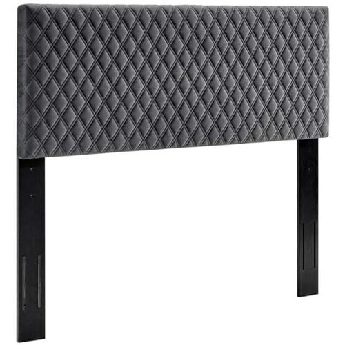 Modway Angela Full/Queen Modern Performance Velvet Headboard in Charcoal