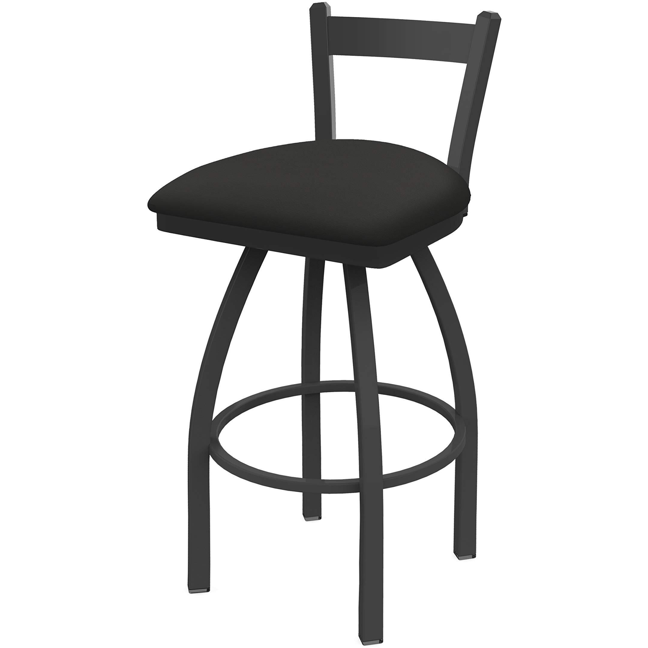 821 Catalina 25" Low Back Swivel Counter Stool with Pewter Finish and Canter Iron Seat