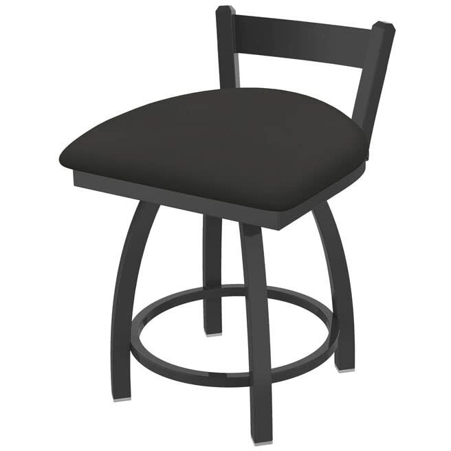 821 Catalina 18" Low Back Swivel Vanity Stool with Pewter Finish and Canter Iron Seat