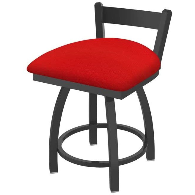 821 Catalina 18" Low Back Swivel Vanity Stool with Pewter Finish and Canter Red Seat