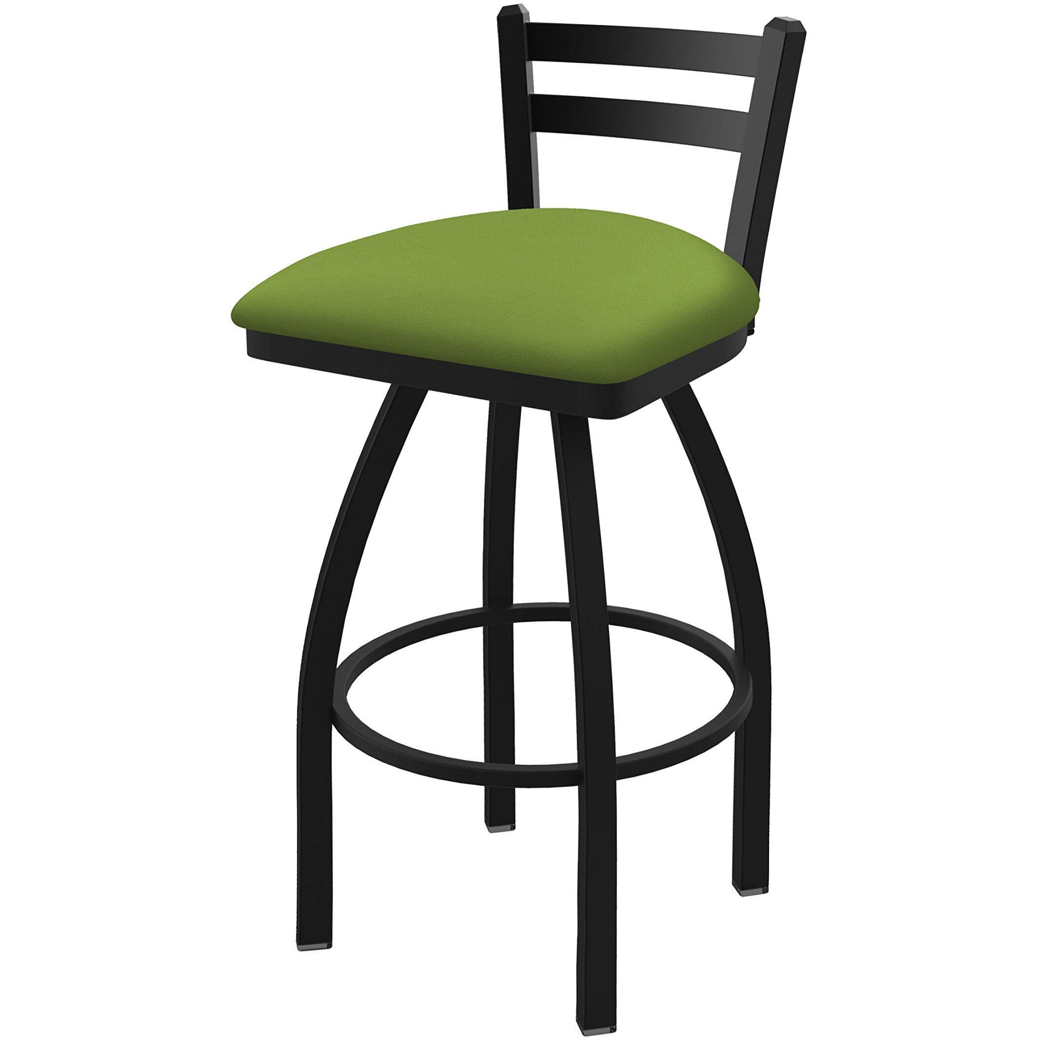 411 Jackie 25" Low Back Swivel Counter Stool with Black Wrinkle Finish and Canter Kiwi Green Seat