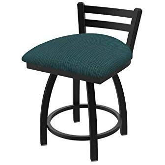 411 Jackie 18" Low Back Swivel Vanity Stool with Black Wrinkle Finish and Graph Tidal Seat