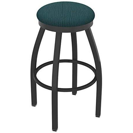 802 Misha 25" Swivel Counter Stool with Pewter Finish and Graph Tidal Seat