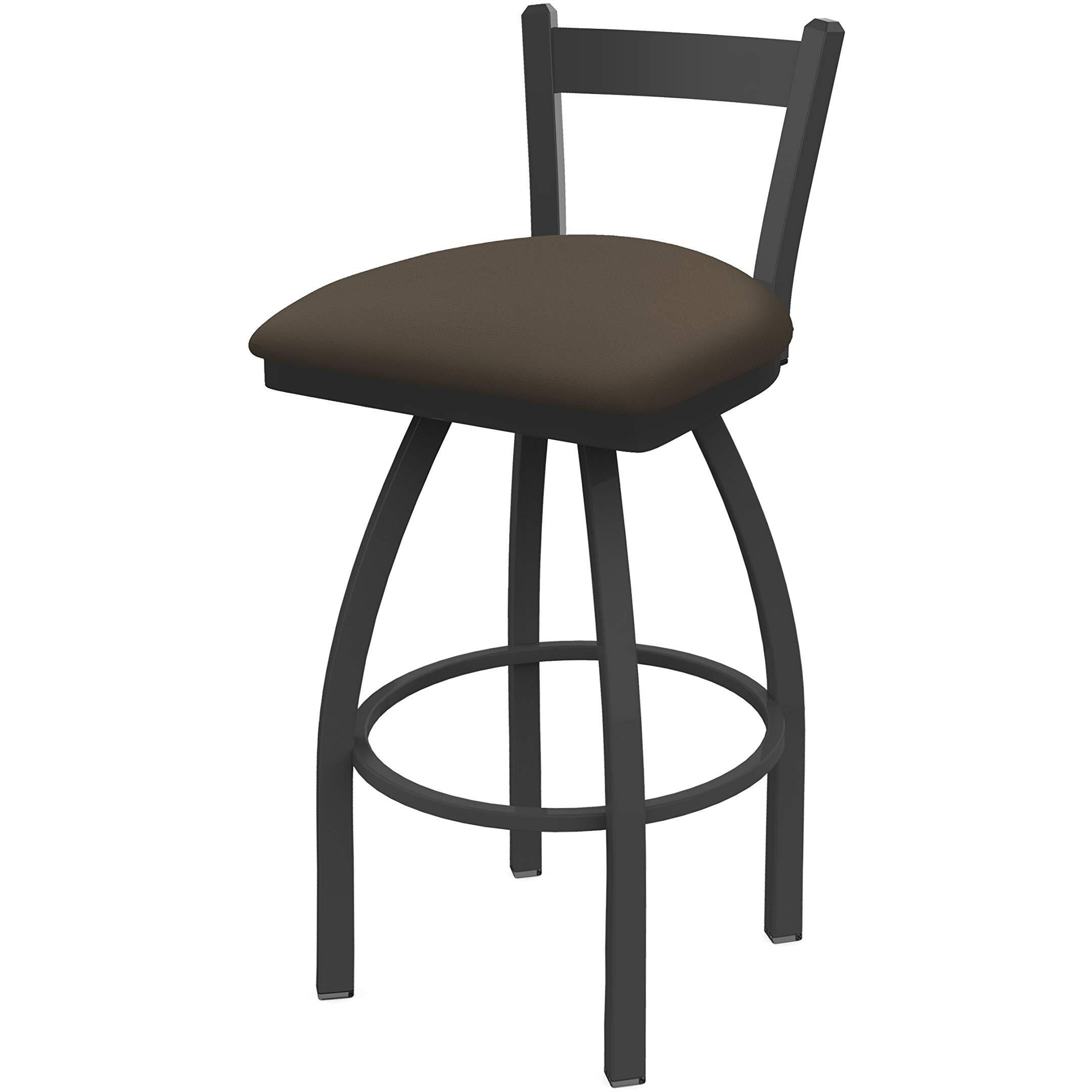 821 Catalina 25" Low Back Swivel Counter Stool with Pewter Finish and Canter Earth Seat