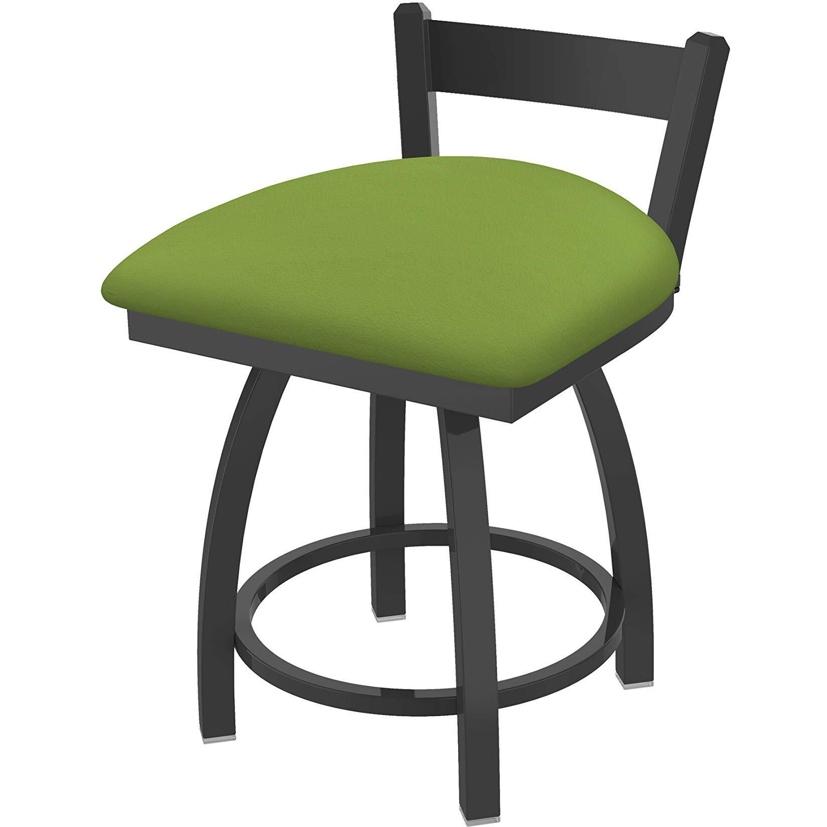 821 Catalina 18" Low Back Swivel Vanity Stool with Pewter Finish and Canter Kiwi Green Seat