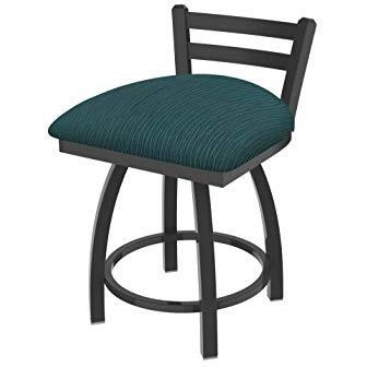 411 Jackie 18" Low Back Swivel Vanity Stool with Pewter Finish and Graph Tidal Seat