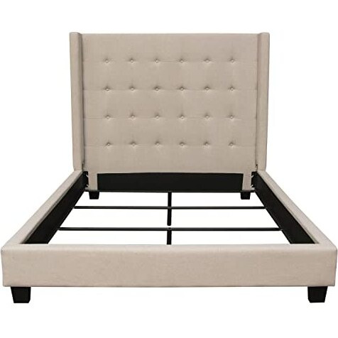 Diamond Sofa Tufted Wing Queen Bed in Sand (67.91 in. L x 93.31 in. W x 60 in. H (158 lbs.)