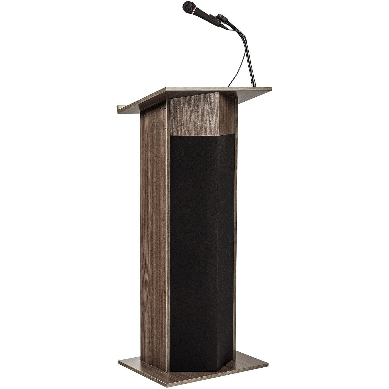 Oklahoma Sound 30W Apm Modern Wood Power Plus Lectern in Ribbonwood Brown