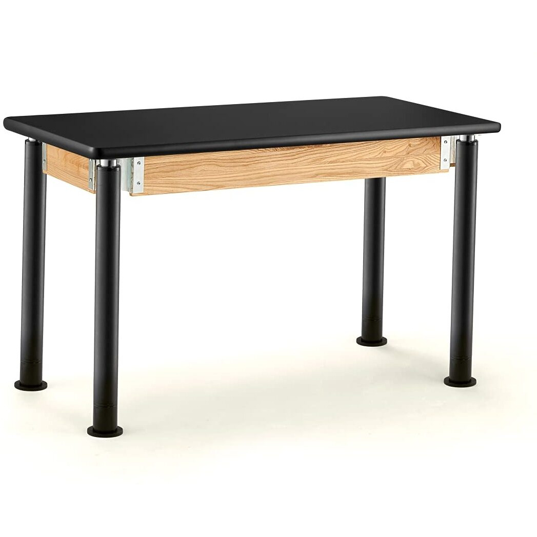 NPS Signature Series 24x72 Metal Science Lab Table with HPL Top in Black