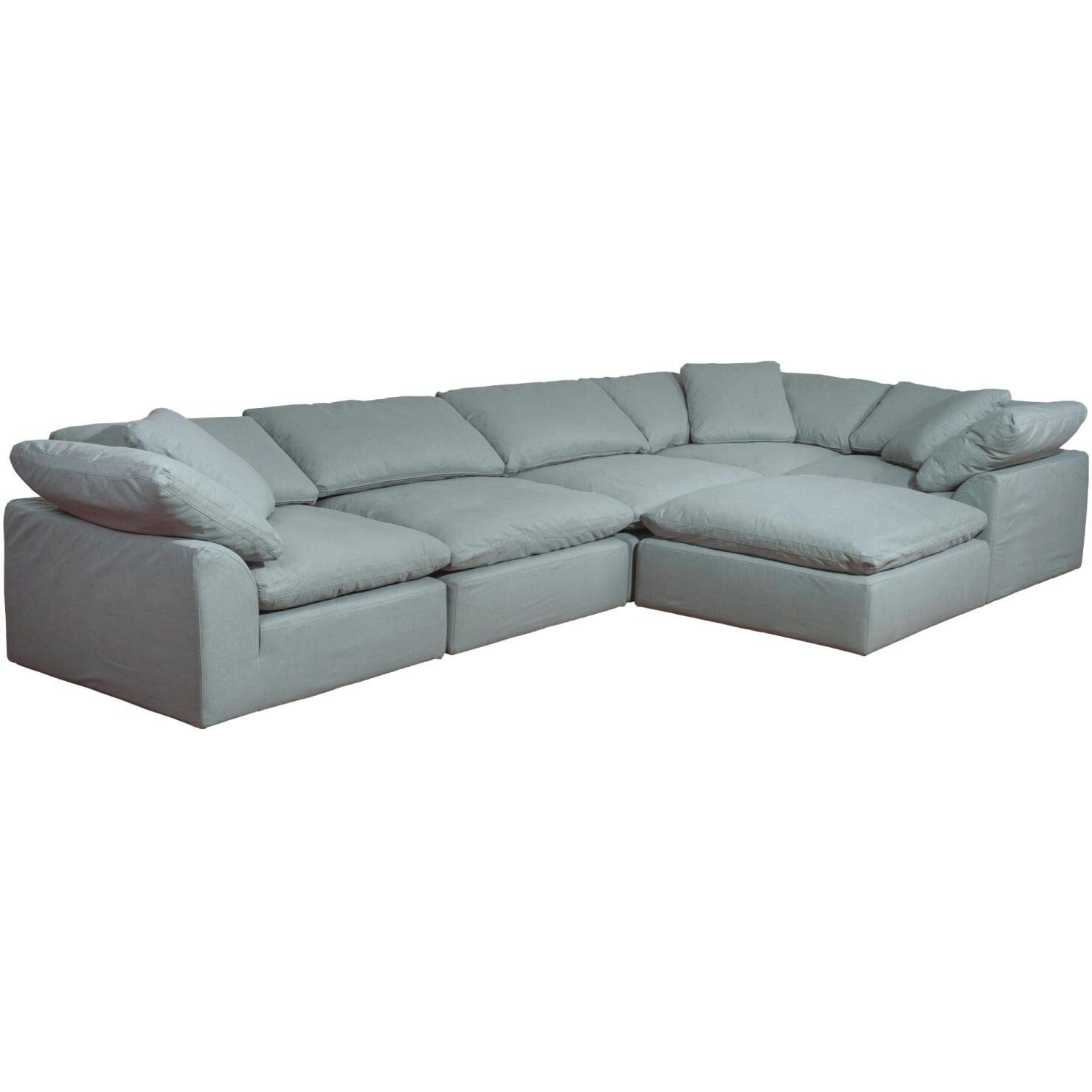 Sunset Trading Puff 6 Piece L Shaped Sectional Sofa SU-1458-43-3C-2A-1O