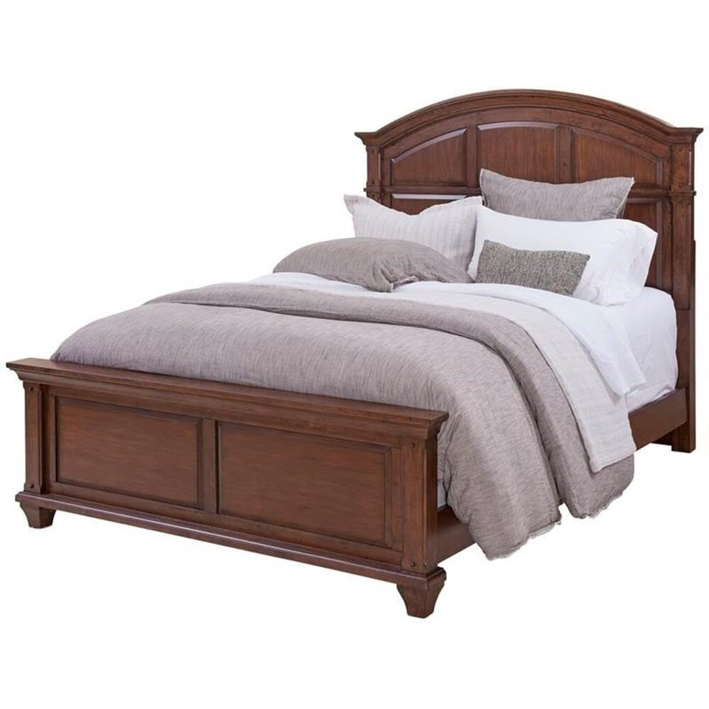 American Woodcrafters Sedona Cherry Finished Wood Arched Queen Panel Bed