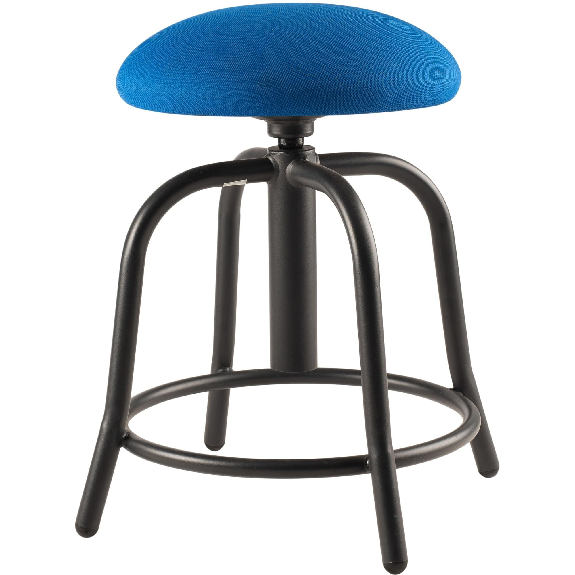 National Public Seating NPS 6800 Series 18-25" Adjustable Fabric Padded Stool in Cobalt Blue/Black