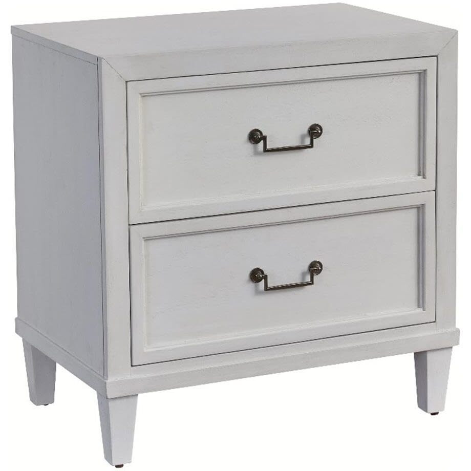 American Woodcrafters Dunescape White Finished Wood 2-Drawer Coastal Style Nightstand