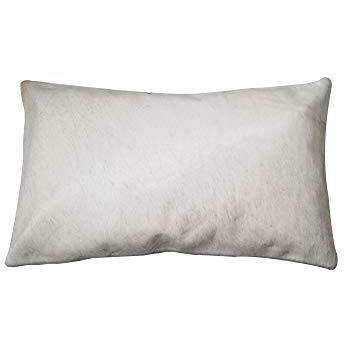 HomeRoots Kitchen Decorative Cowhide Pillow with Hidden Zipper Closure - 12" x 20" x 5", Off White