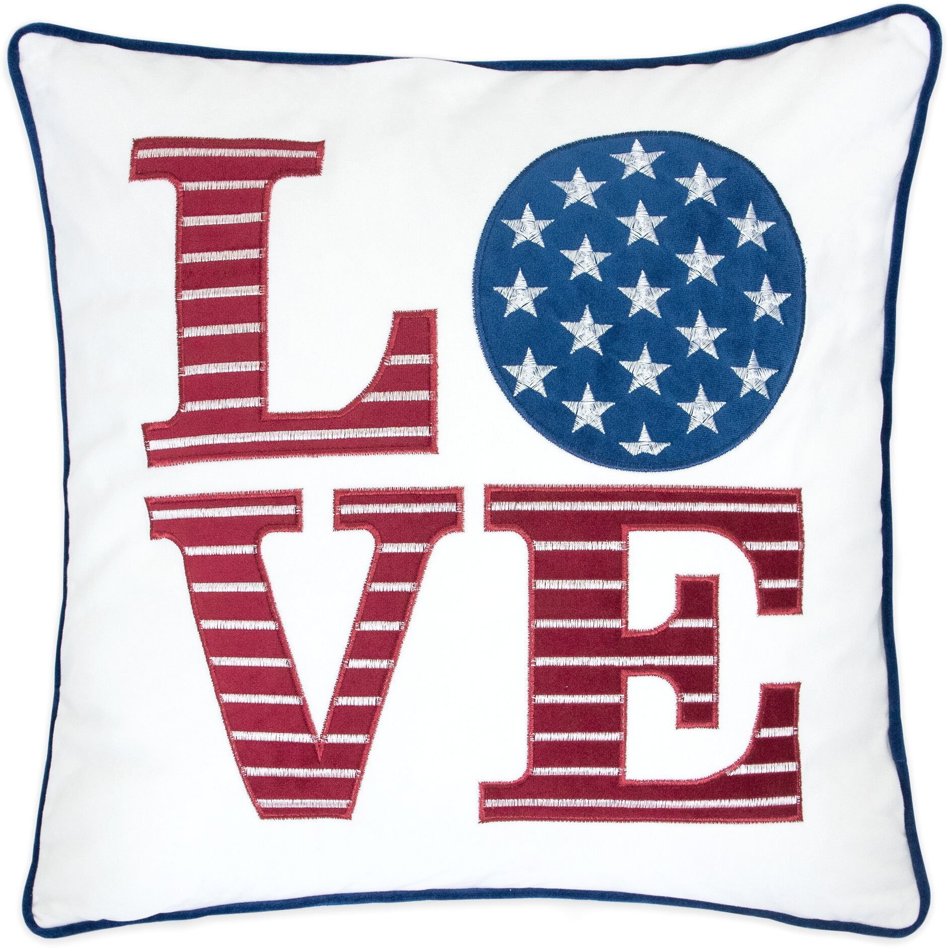 USA, Independence Day Velvet Decorative Pillow - Down alternative Filled