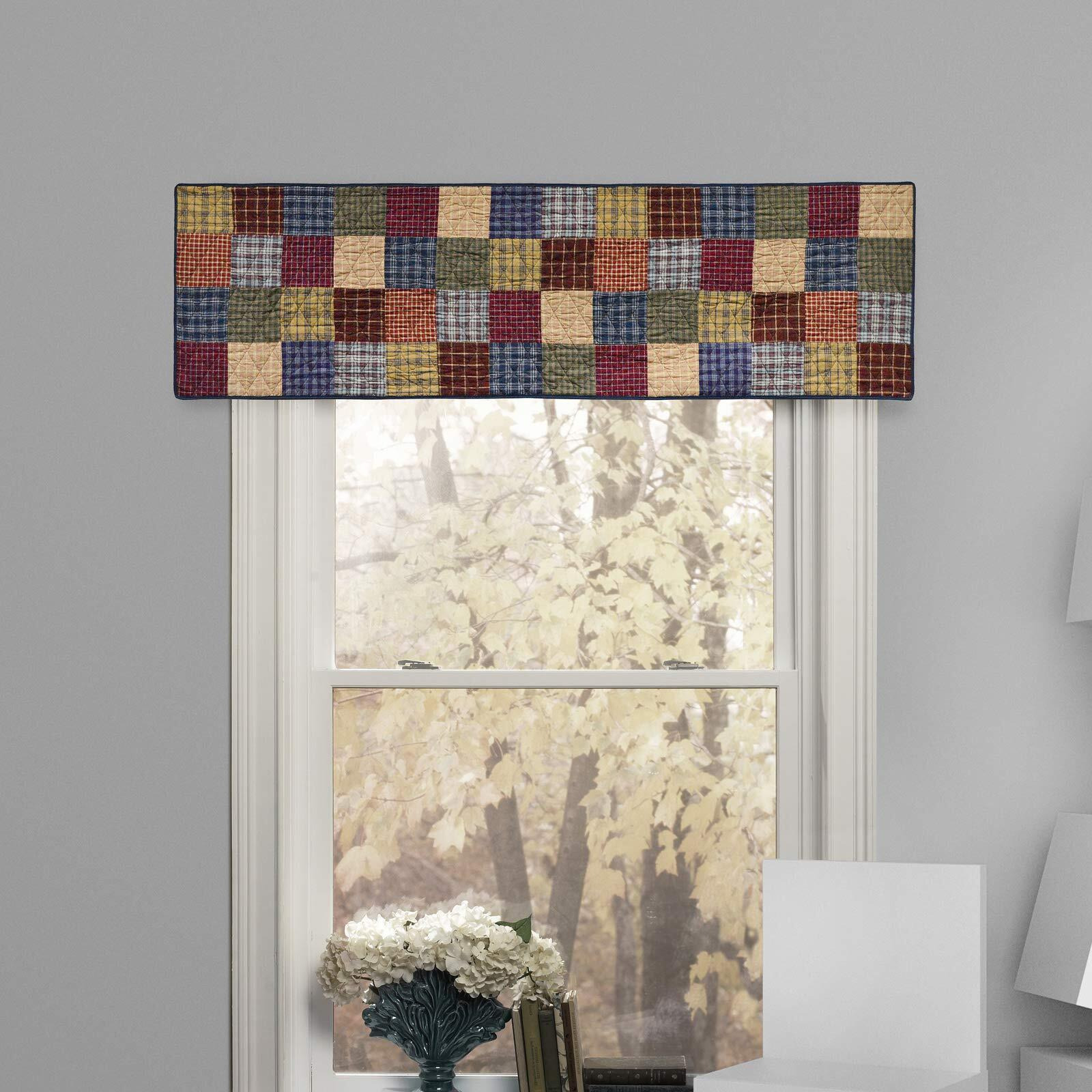 Donna Sharp Valance - Lakehouse Lodge Decorative Window Treatment with Colorful Patchwork