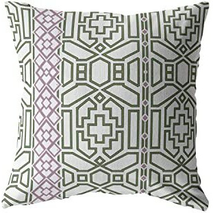 Amrita Sen Bird Maze Broadcloth Indoor Outdoor Zippered Pillow White