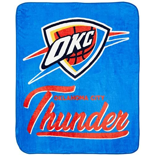 Northwest NBA Oklahoma City Thunder Unisex-Adult Raschel Throw Blanket, 50" x 60", Signature