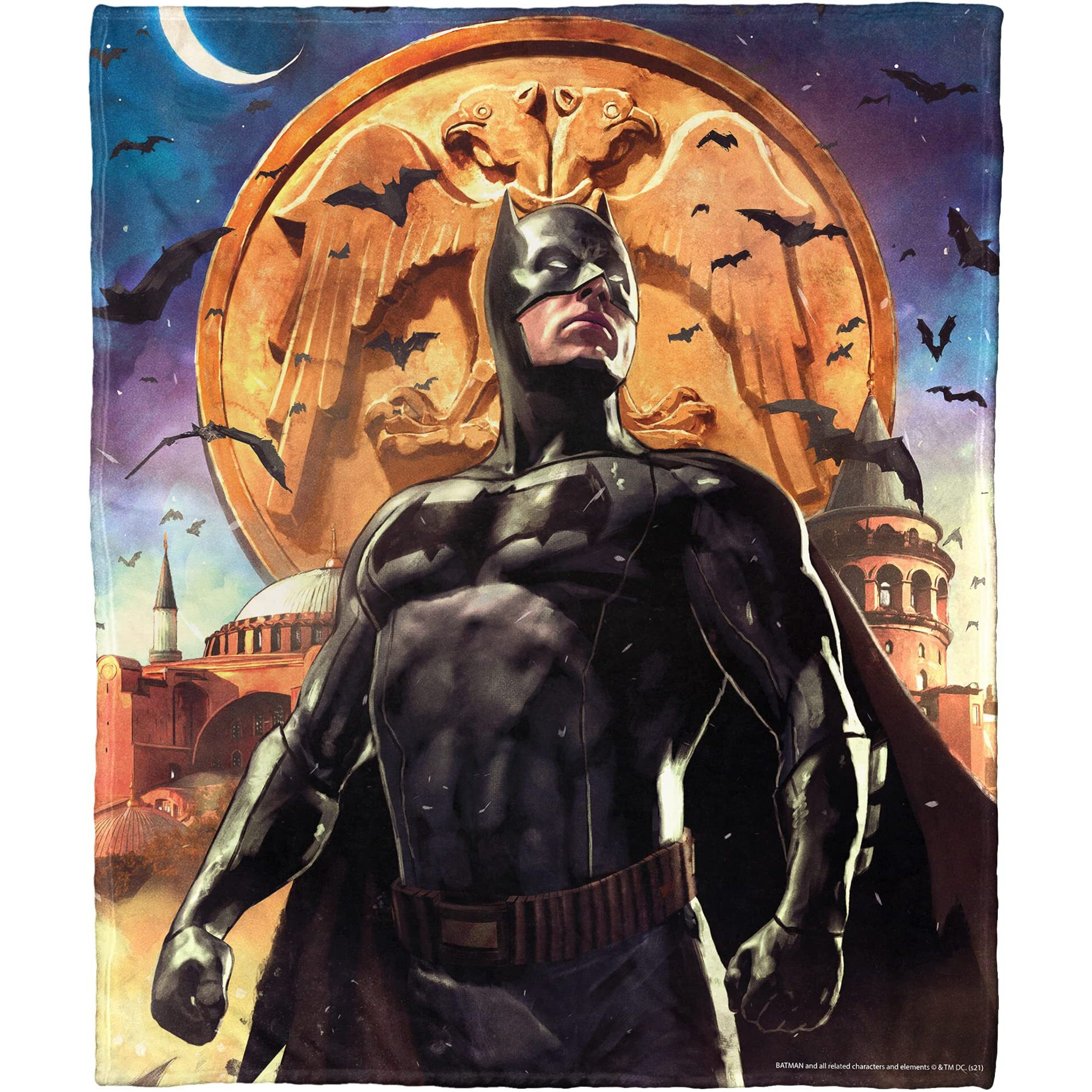 Northwest DC - Batman Silk Touch Throw Blanket, 50" x 60", Castle Guardian