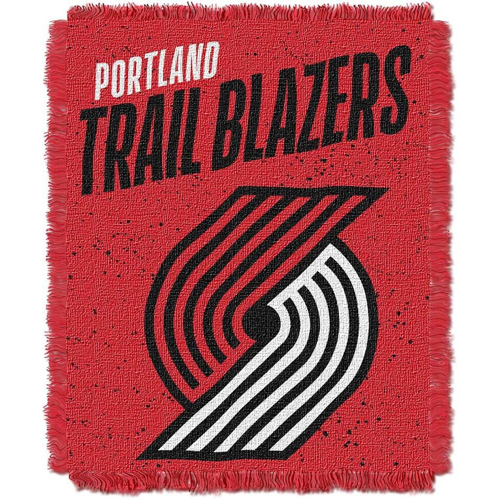 Trailblazers OFFICIAL NBA &quotHeadliner" Woven Jacquard Throw Blanket