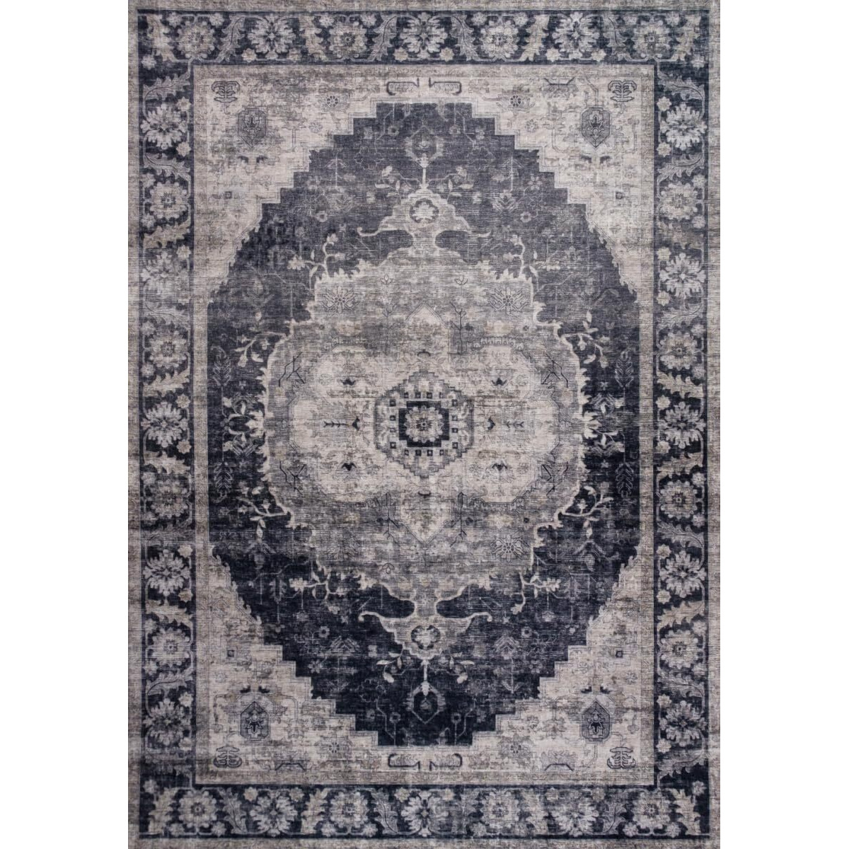 HomeRoots 530570 8 x 11 ft. Oriental Traditional Rectangle Area Rug Black & Gray