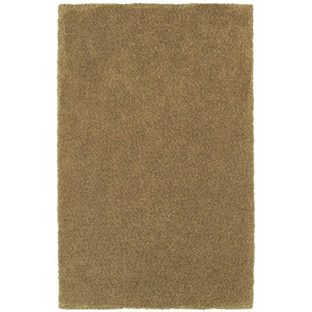 HomeRoots 508998 6 x 9 ft. Rich Gold Shag Hand Tufted Handmade Stain Resistant Rectangle Area Rug