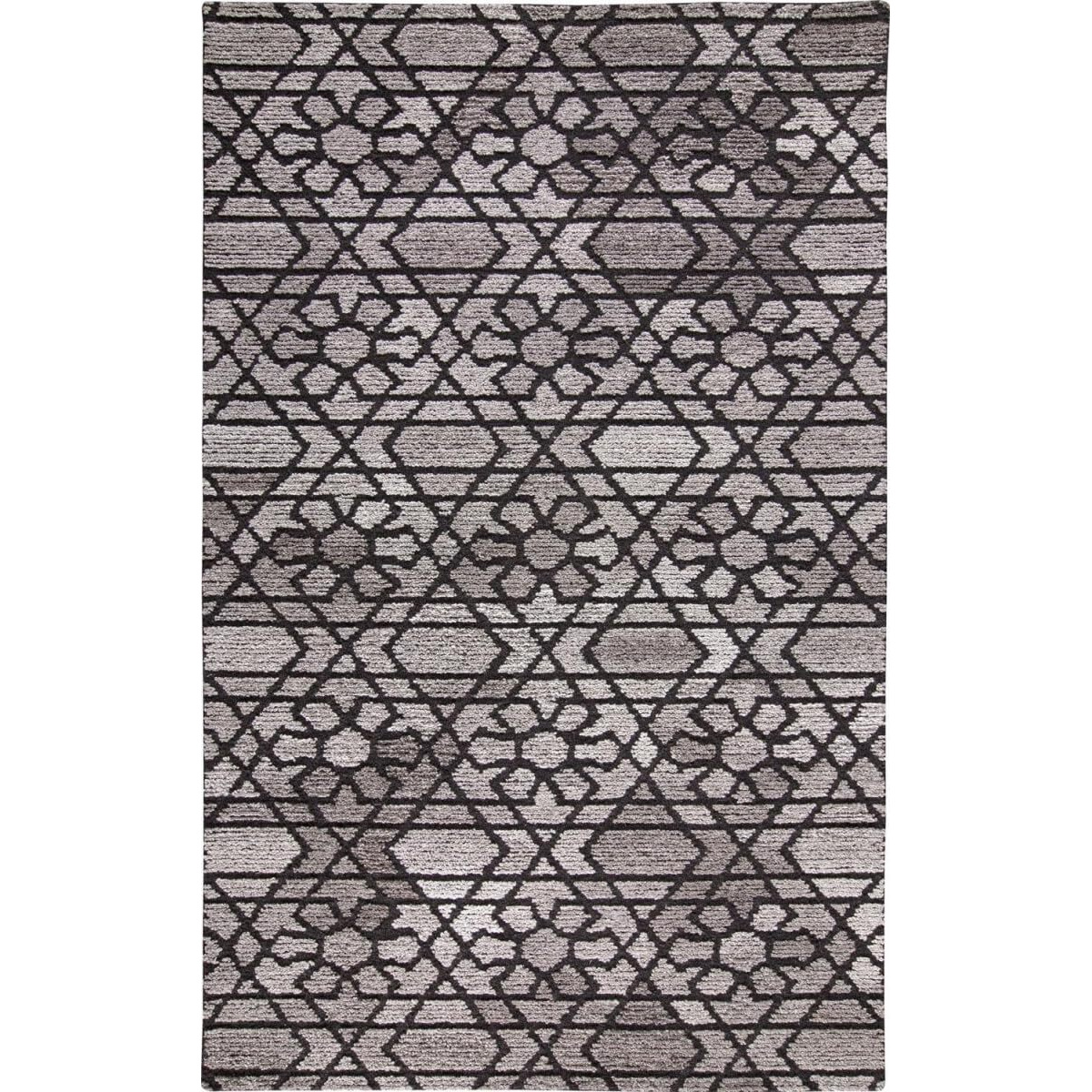 HomeRoots 512005 5 x 8 ft. Taupe Black & Gray Wool Paisley Hand Tufted Handmade Rectangle Area Rug