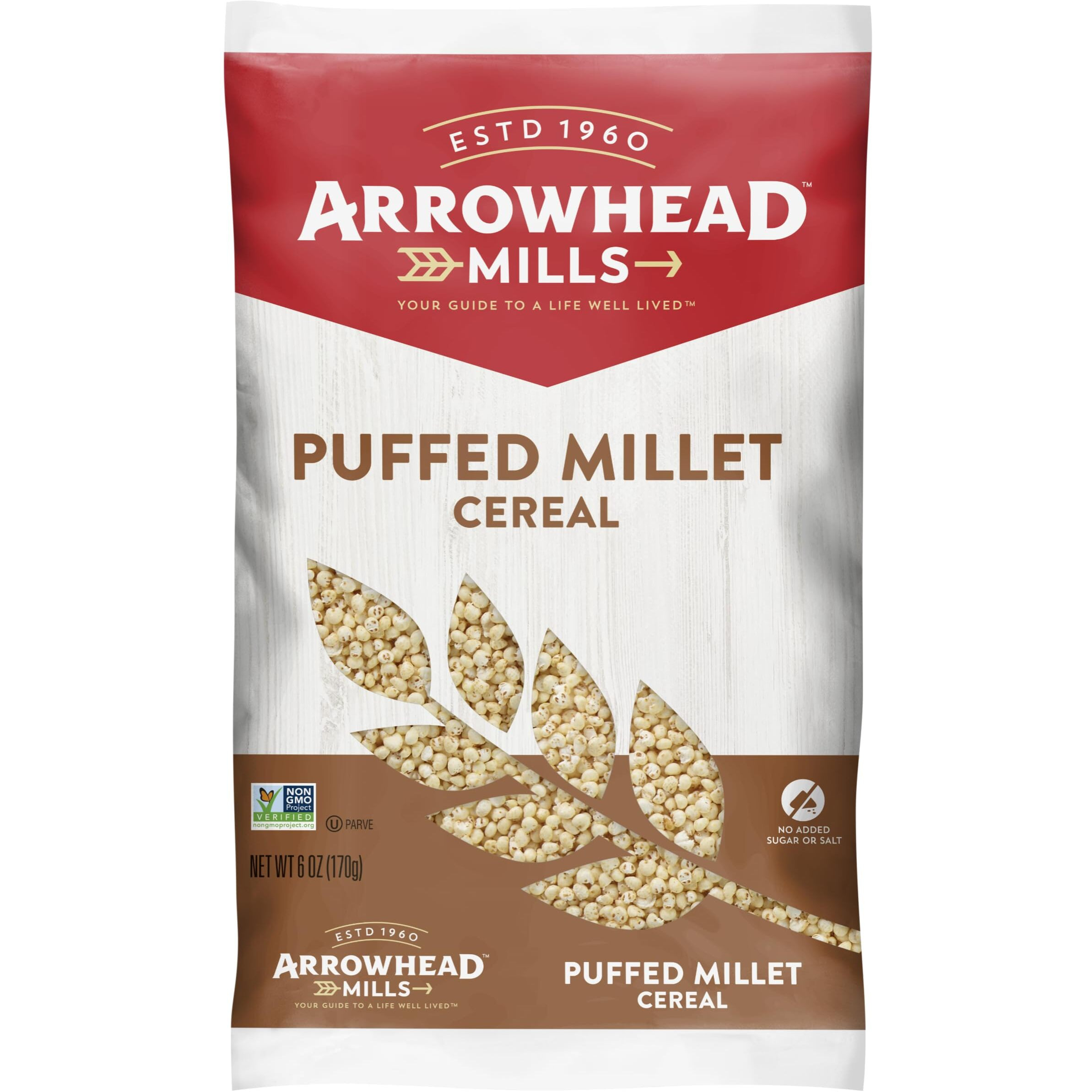 Arrowhead Mills Puffed Millet Cereal, 6 oz Bag (Pack of 12)