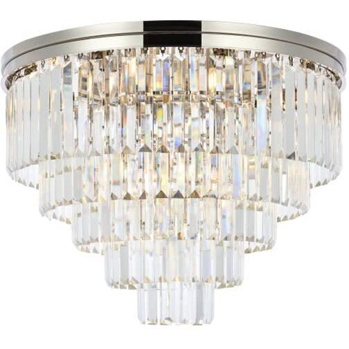 Elitco Lighting Urban Classic Sydney 17-Light Metal Royal Cut Flush Mount in Nickel