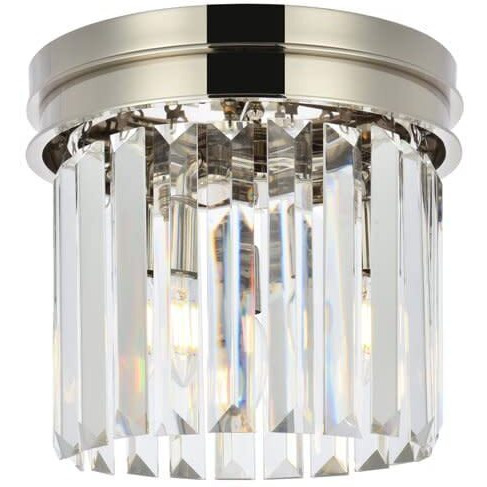 Elegant Lighting Urban Classic Sydney 3-Light Metal Royal Cut Flush Mount in Nickel