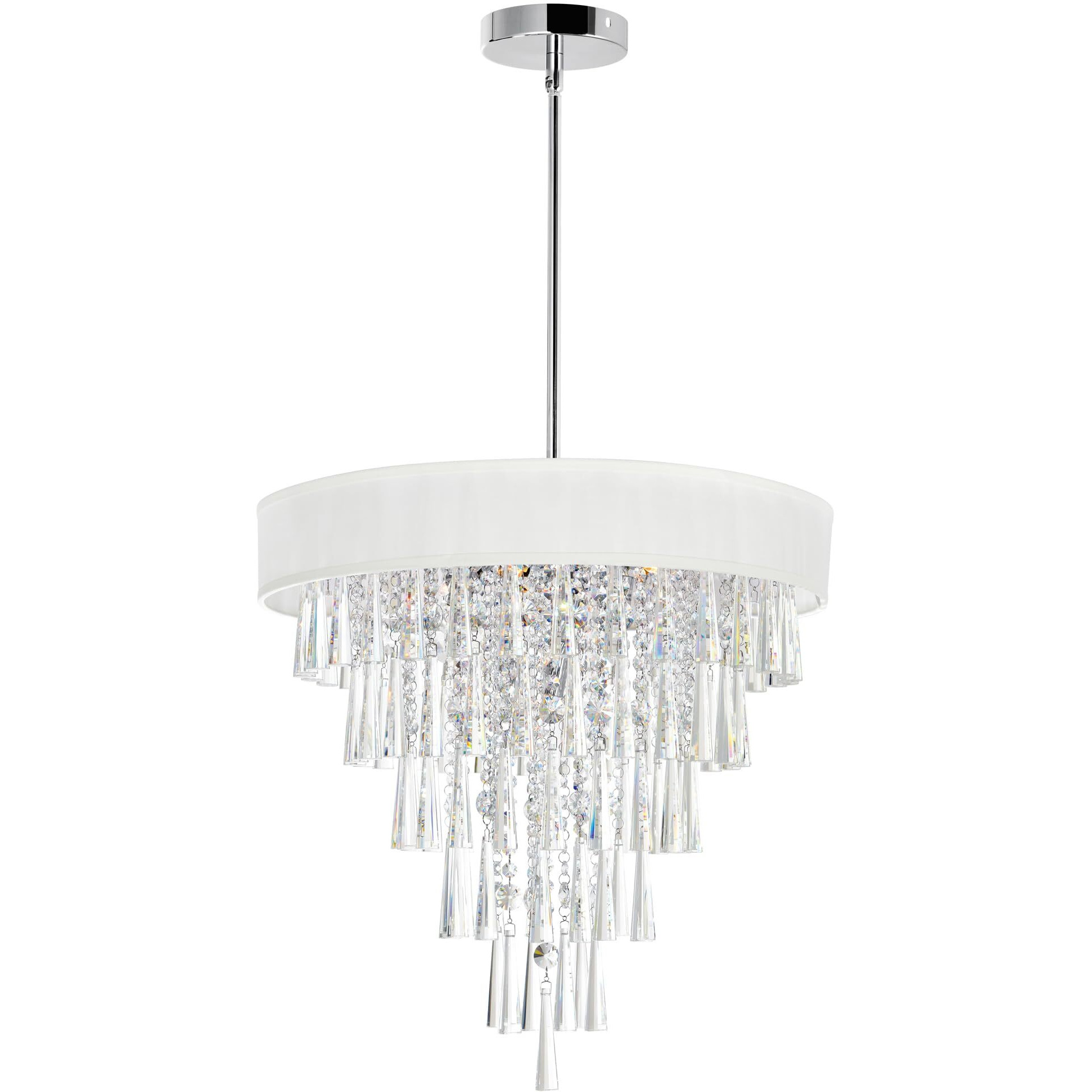 CWI Lighting Franca 8 Light Drum Shade Chandelier with Chrome Finish Fom