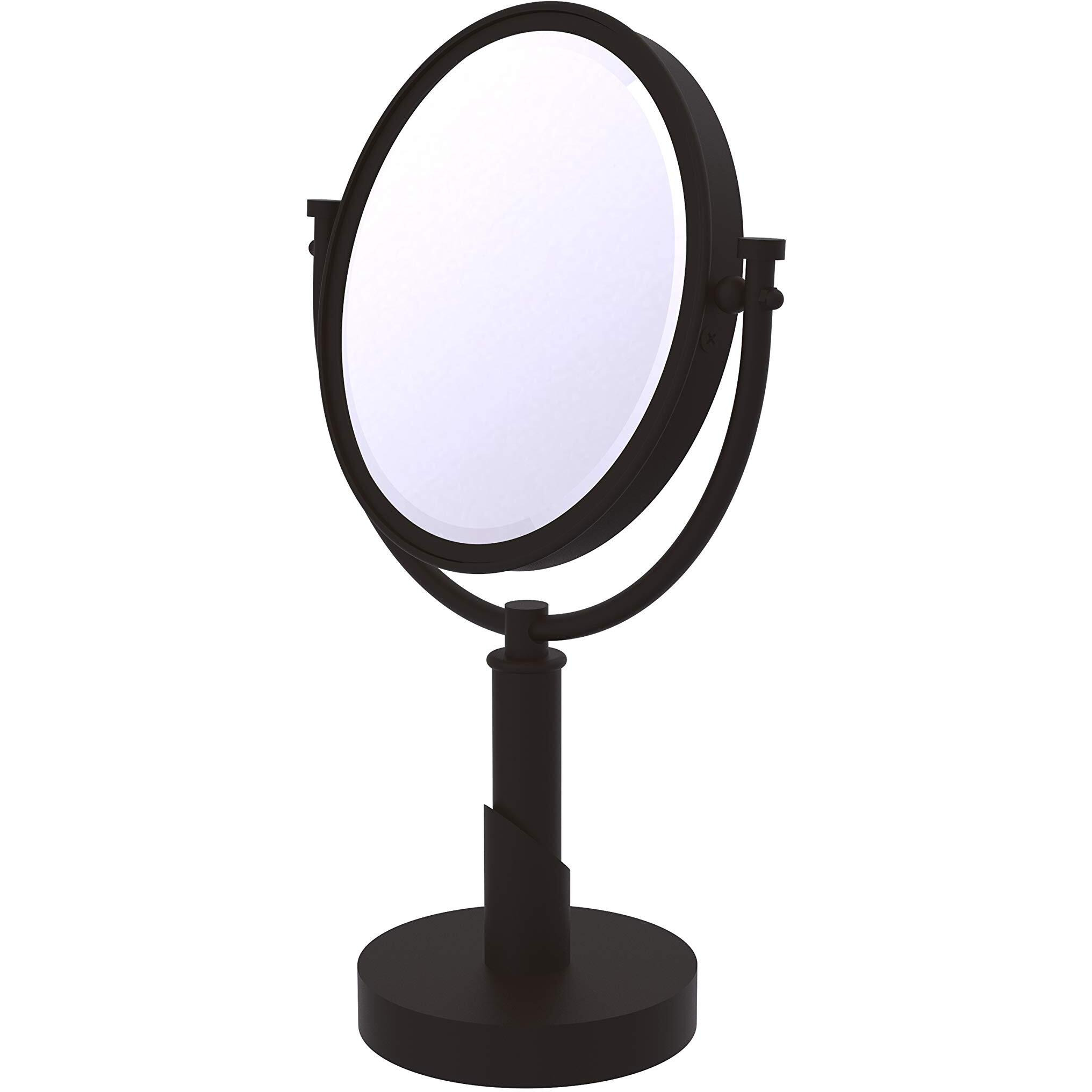 Allied Brass TR-4/2X Tribecca Collection 8 Inch Vanity Top 2X Magnification Make-Up Mirror, Oil Rubbed Bronze