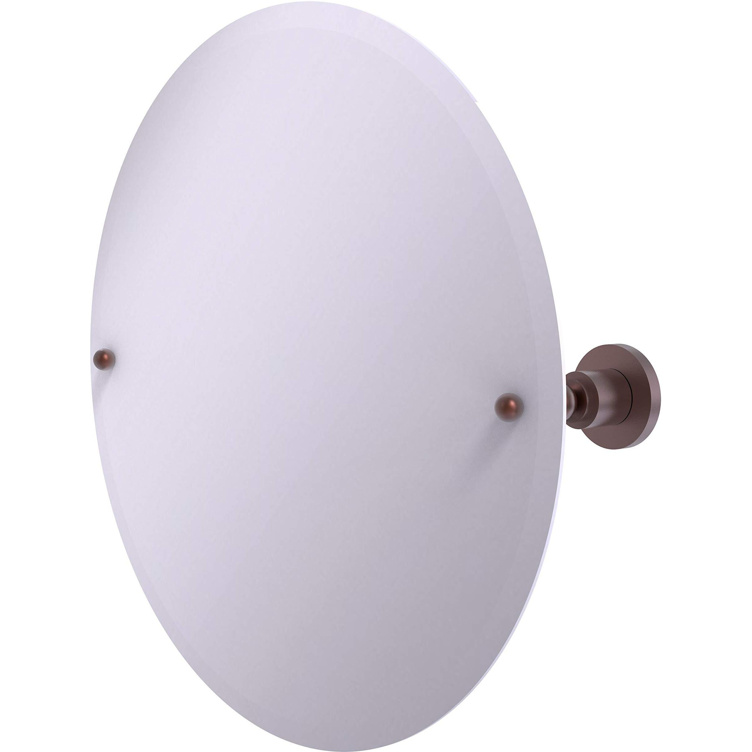 Allied Brass AP-90 Frameless Round Tilt Beveled Edge Wall Mirror, Antique Copper