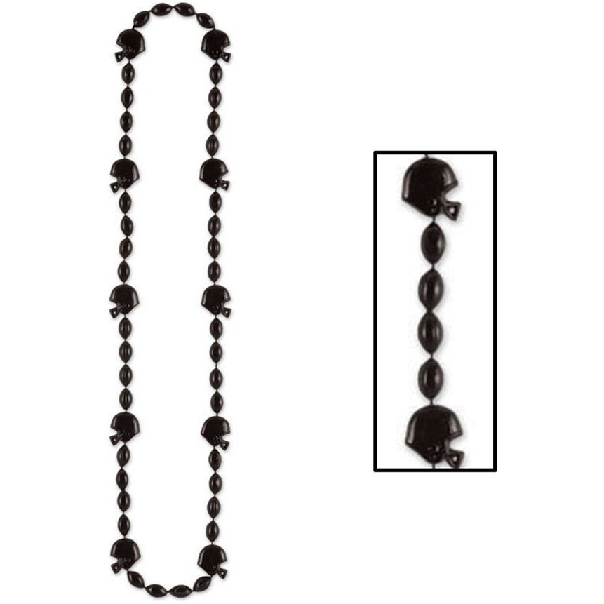 Beistle Party Decoration Football Beads 36" -Black- Pack of 12