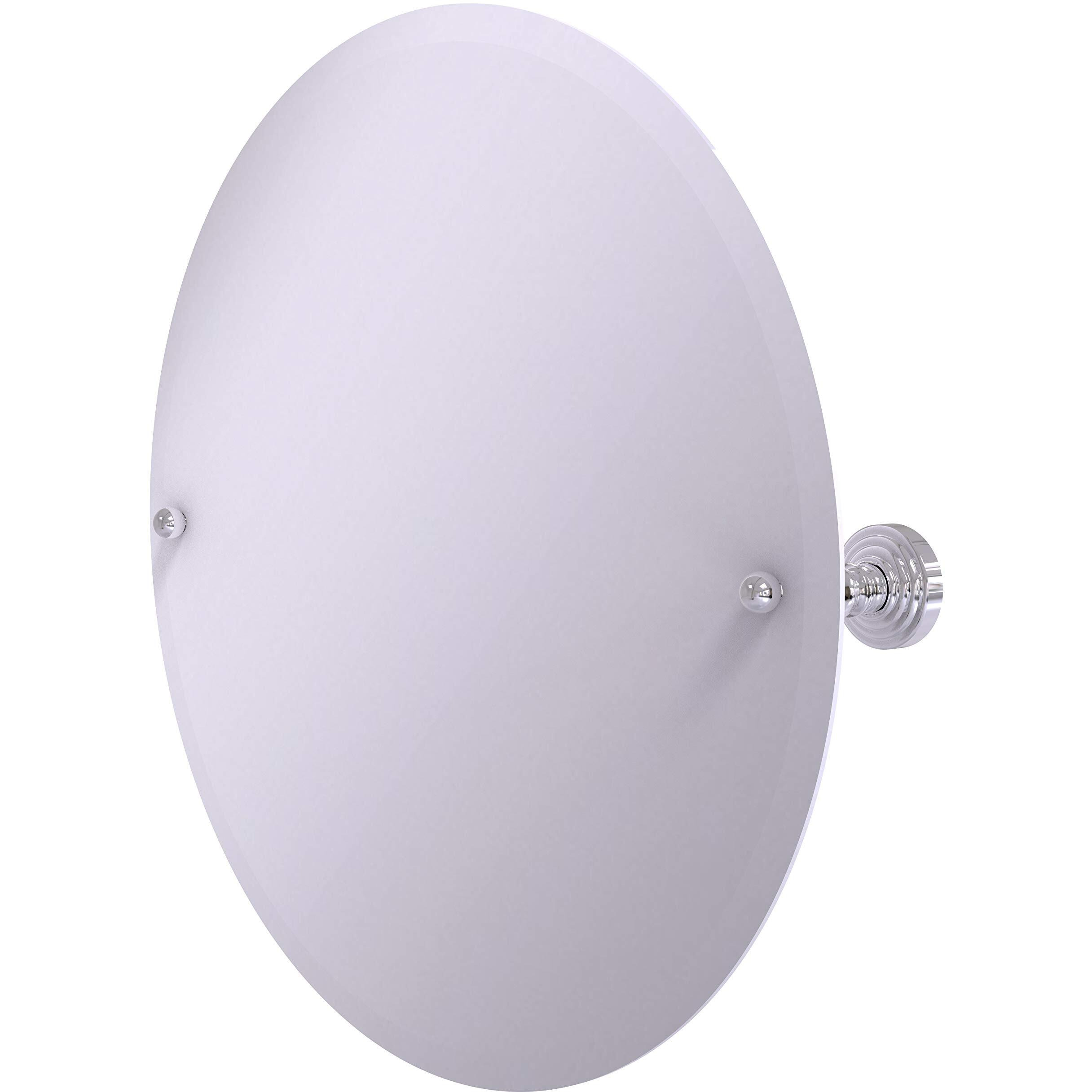 Allied Brass WP-90 Frameless Round Tilt Beveled Edge Wall Mirror, Polished Chrome