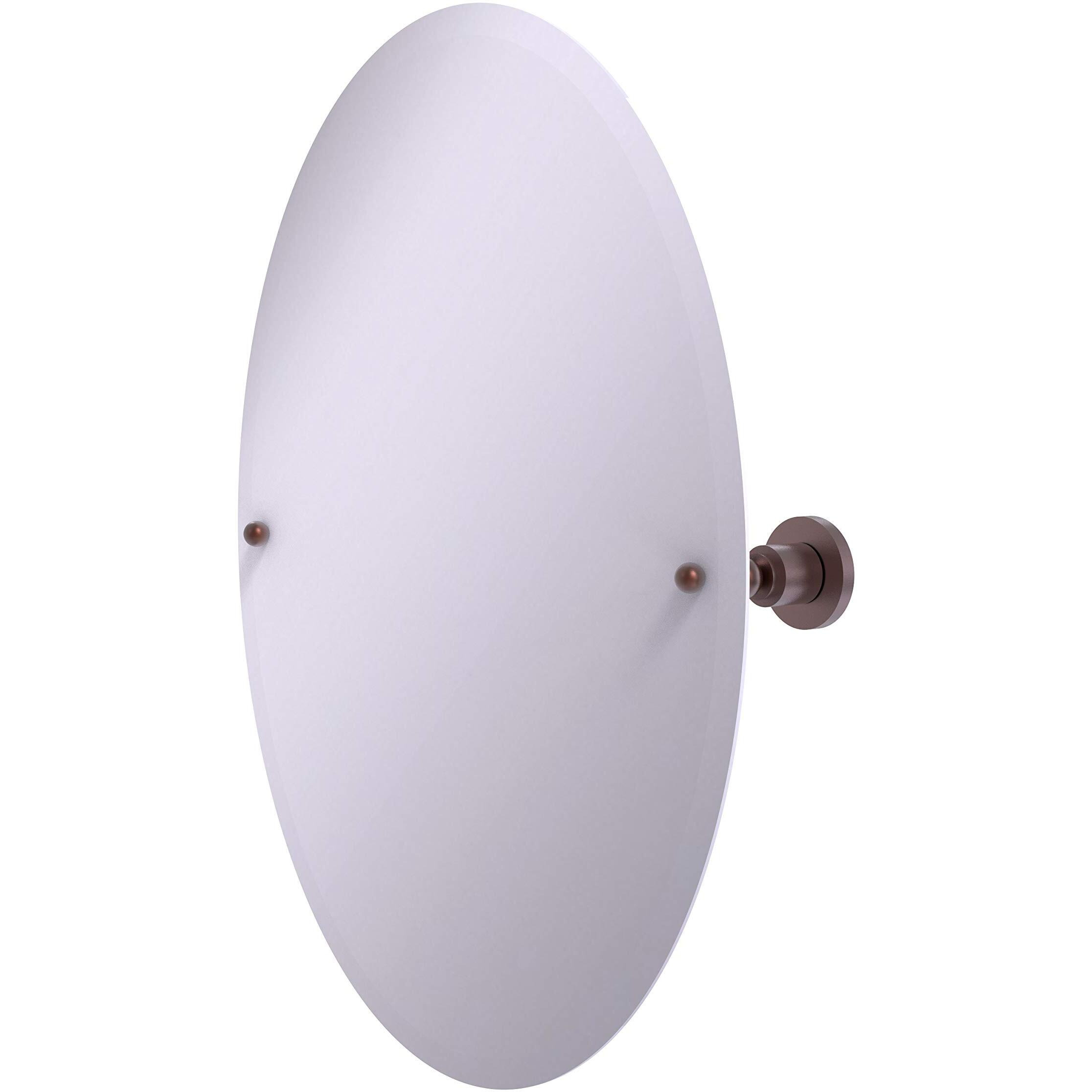 Allied Brass AP-91 Frameless Oval Tilt Beveled Edge Wall Mirror, Antique Copper