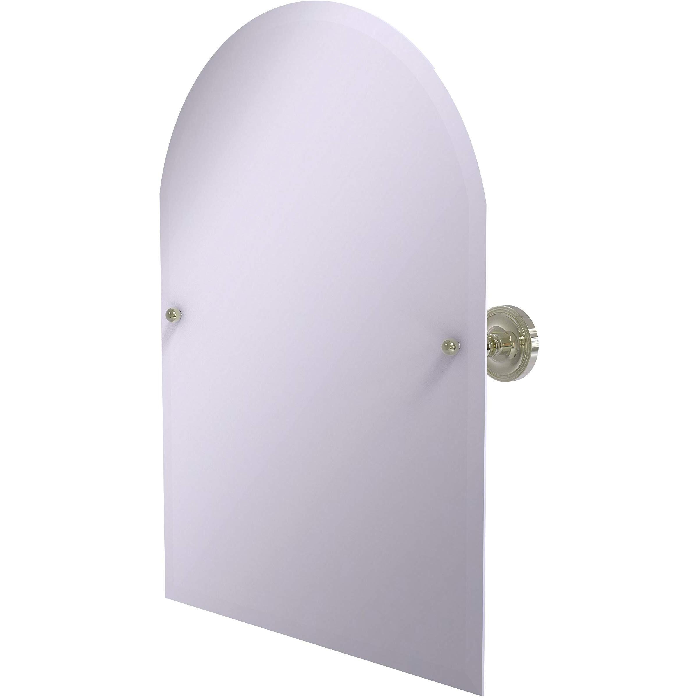 Allied Brass PR-94 Frameless Arched Top Tilt Beveled Edge Wall Mirror, Polished Nickel