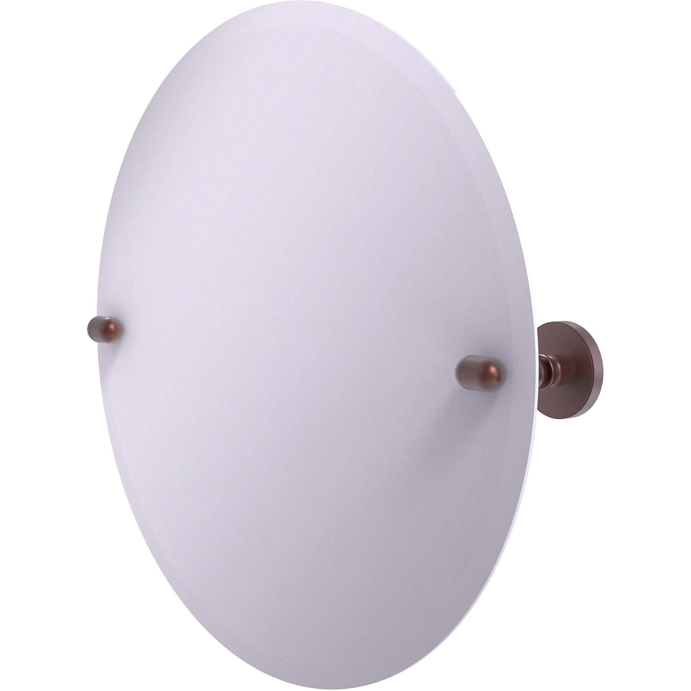 Allied Brass TA-90 Frameless Round Tilt Beveled Edge Wall Mirror, Antique Copper